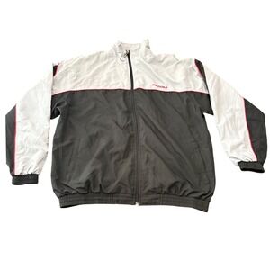 Diadora Mens Vtg Y2K Colorblock Windbreaker Jacket Black White Red Full Zip XXL